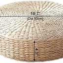 HUAWELL 2 Pack Tatami Floor Pillow Sitting Cushion Bigger Size,Round Padded Room Floor Straw Mat for Outdoor Seat (Dia: 19.7), 2 Count