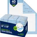 HALYARD Premium Disposable Underpads, 30 x 36 Inches Chux Pads - Blue, Case of 40 - Incontinence Bed Pads for Adults with Airlaid Core for Moisture and Odor Control