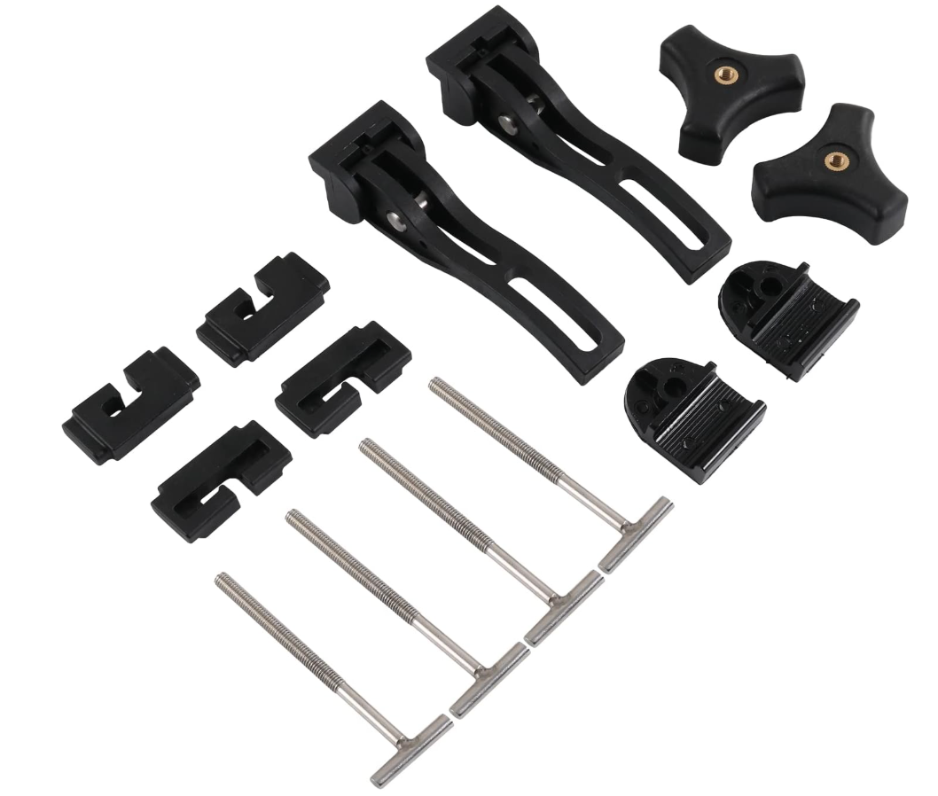 Truck Tonneau Cover Replacement and Accessories Part Kit for Hard Tri-fold & Quad-fold Truck Bed Cover Include Nut, T-Bolt and Tonneau Cover Clamp, 2X Rear Clamp