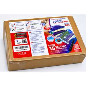 15 Pack Variety Vacuum Storage Bags for Comforters, Blankets & Clothes – Vacuum Sealed Compression Bags with Hand Pump – Space Saver Storage Bags for Bedding,Moving, Travel & Organization (3S, 4M, 4L & 4Jumbo)