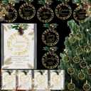 Kasyat 60 Sets Christian Christmas Ornaments Religious Ornament Bulk Gifts Bible Words Verse Inspirational Acrylic Christmas Tree Hanging Ornament with Cards for Women Church Decor (Bible Words)