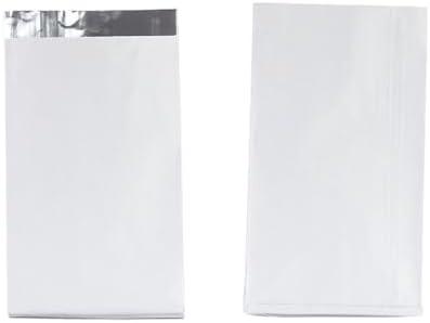 Foil Hamburger Wrappers,Aluminium Foil Lined Bags Storage Temperature, Perfect for Sandwiches,BBQ,Hot Dog,Kraft Food Wrapping Paper Sheets for Picnic,Festival (White, Medium(Pack of 100))