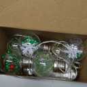 Aurelema Christmas Tree Snow Globe String Lights 6.56 FT 10 LED Xmas Light Balls with 5 Christmas Figurines Constant Vintage Decor Lighting for Indoor Outdoor Xmas Party Decoration(Green)