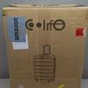 Coolife Luggage 3 Piece Set Suitcase Spinner Hardshell Lightweight TSA Lock (Navy, 20/24/28)