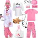 G.C Kids Veterinarian Costume Toddler Doctor Kit Scrubs Doctor Vet Costume Play Set Boys Girls Halloween Dress Up Career Day 120