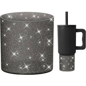 Silicone Boot Compatible with Sinple Midern 24/30/40 oz Tumbler with Handle/Trek Pivot, Protective Anti-Scratch Bottle Bottom Sleeve Cover Compatible with Sinple Midern Tumbler (Bling Black)