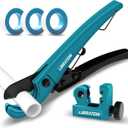 Libraton Pex Cutter 1-1/4", Pex Pipe Cutter, PEX Tube Cutter 1/8" to 7/8", PEX Pipe Cutting Tools for PEX, PVC (Thin), PPR Plastic, Extra PTFE Seal Tapes 400"