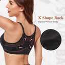 HACI Women's Front Closure Posture Bra Underwire Unpadded Back Support Everyday Full Coverage Plus Size(Black,42C)