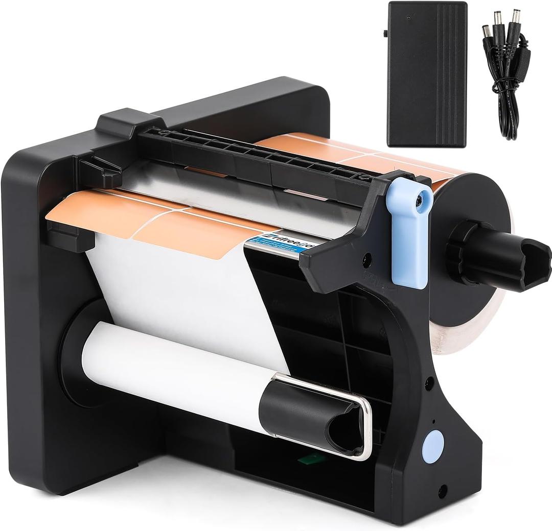 Automatic Label Dispenser, 2.98lb Portable Electric Label Dispenser for 20-130mm Labels, 3 Speed Adjustable with Dual Senser for Shipping/Document/Reminding Labels (with a Battery)