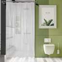 AmazerBath Long Stall Shower Curtain 60x84 Inches, Premium PEVA Heavy Duty Clear Shower Curtain, Waterproof Thick Bathroom Curtain with 3 Big Weighted Stones and 10 Rustproof Grommet Holes
