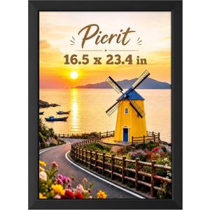 Picrit A2 Poster Frame, Picture Frame for Wall Mounting, Black