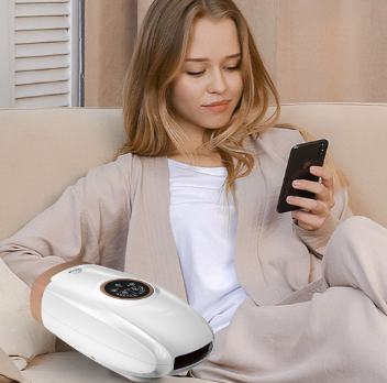 Hand Massager with Heat and Compression, Hand Massage with 2 Vibration 6 Modes 6 Intensities, Electric Hand Massager for Arthritis and Carpal Tunnel Relief, Valentines Day Gifts for Women Men, White