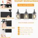 Baocuz 3-Light Bathroom Light Fixtures, Black Vanity Light Farmhouse Wall Sconces with Clear Glass Shade, Modern Bathroom Wall Lamp for Mirror Bedroom Hallway Living Room Cabinet