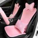 Bling Car Seat Cover for Women Girl Front Seat Covers Seat Protector with Shining Rhinestone Diamond Universal Fit 95% Cars（1Pcs Pink Front Seat Cover）