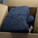 Kids Sofa, 2-in-1 Flip-Out Foam Couch with Soft Sherpa Cover, Cozy Play Lounge Chair, Dark Blue (Medium)