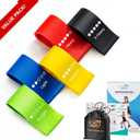 Fit Simplify Resistance Loop Exercise Bands with Instruction Guide and Carry Bag, Set of 5 (Assorted)