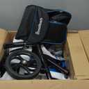 BlessReach Steerable Knee Scooter Deluxe Medical Scooter for Foot Injuries Compact Crutches, with Dual Rear on-Wheel Brake and Shock Absorption Under The Knee padBlue