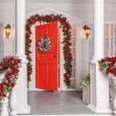 4 Rolls Plaid Christmas Tree Garland Rustic Christmas Tree Ribbon Buffalo Plaid Ribbon Burlap Garland for Xmas Holiday Crafts Decoration, 39.3 Feet (Red / Black)