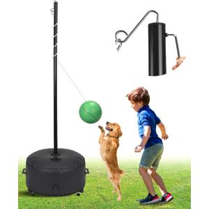 GADFISH Heavy Duty Tetherball Set with Ball and Rope, Adjustable Height Tether Ball Poles - Two usage methods, Portable Tetherball Kit for Indoor & Outdoor, Playground, Backyard, Fun for Adults & Kids