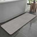 MontVoo -Bath Mat Rug-Rubber Backing Non Slip Quick Dry Absorbent Thin Bathroom Rugs Fit Under Door-Faux Suede Surface Bathroom Floor Mats-Shower Rug for in Front of Bathtub Shower Gray 24"x48" (Grey)