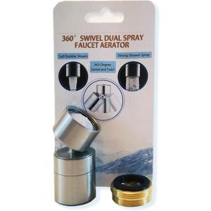 TOTOMO Kitchen Sink Faucet Aerator (Solid Brass) 2 Spray-mode (Shower&Bubble Stream) 360 Swivel Booster Sprayer adapter Water Saving Head attachment replacement - Brushed Nickel TOTOMO Kitchen Sink Faucet Aerator (Solid Brass) 2 Spray-mode (Shower&Bubble Stream) 360 Swivel Booster Sprayer adapter Water Saving Head attachment replacement - Brushed Nickel