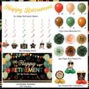 Vlipoeasn Retirement Decorations for Men Women, Colorful Vintage Retirement Party Set with Backdrop Banner Honeycomb Centerpieces Hanging Swirls, Office Retired Farewell Decor
