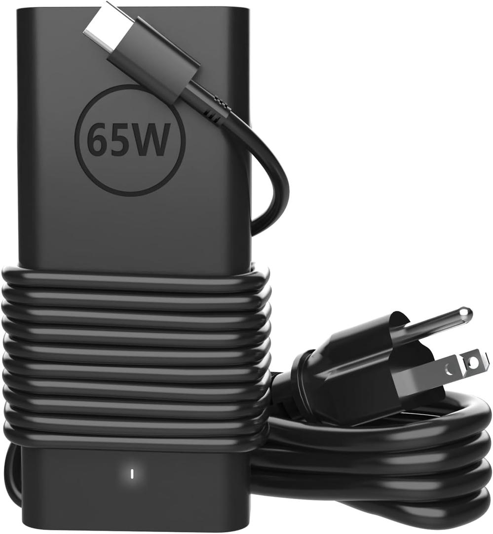 60W 65W USB Type C Laptop Charger Compatible with Dell Latitude 5540 5550 5420 5450 3550 3450 7440 7430 5530 3540 5430 5520 7420 e5440 for Chromebook XPS 13 Computer 65 Watt Power Adapter