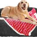 GGIB Calming Dog Bed Christmas Throw Blanket Fluffy Plush Dog Mat Furniture Protector Decoration Holiday Throw for Sofa Couch Cover Large Medium Small Dogs Cats (Extra Large, Dark Grey) (53.0"L x 39.3"W x 6.0"Th)