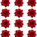 Handcraft Flower Napkin Rings Set of 12, Spring Flower Artificial Rose Napkin Rings for Wedding Birthday Party Banquet Spring Table Decor