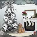 Jenaai 9 Pcs Large Ghost Christmas Tree Picks Black and White Night Christmas Ornaments for Xmas Tree Topper Party Supplies Home School Office Decor
