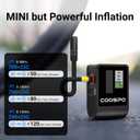 CooSpo Mini Electric Bike Pump, Portable Tire Inflator Portable Air Compressor, Max 120 PSI, Auto Shut-Off Air Pump with Presta/Schrader Valves for All Bicycles, Ball, Car Accessories
