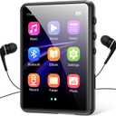 MP3 Player with Bluetooth 5.3, Portable HiFi Lossless Sound Music Player with Speaker, Built-in 64GB Memory, FM Radio, Voice Recorder, E-Book, 2.4 in Full Touchscreen, Supports up to 128GB TF Card