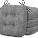 Shinnwa Kitchen Chair Cushions Set of 4, Dual-Layer Memory Foam Dining Chair Cushions, Patented Design Seat Pads with Ties, 16.5 x 16.5 x 3.5in, 4 Pack, Grey