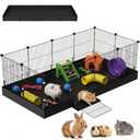 SNAAT Guinea Pig Cages DIY Small Animal Playpen with Waterproof Liner, Expandable Cage for Guinea Pigs, Metal Wire Yard Fence Rabbit Cage