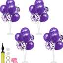 Purple Balloon Stand Centerpiece Table Decorations for Birthday Bridal Shower Wedding Engagement Mother's Day Graduation Halloween Party Decorations(Purple set4)
