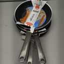 Lumenflon Orfeo 8” Nonstick Frying Pan Skillet, Made in Italy, Diamond Ceramic PFAS-Free Cookware, Induction Ready, Scratch Resistant, Laser-Fused Surface for Durability, Dishwasher Safe, Black, 3 Pieces