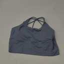 Redqenting Longline Sports Bra for Women with Removable Padded,Sexy Criss Cross Back Strappy Yoga Bras Workout Tank Tops (Medium, Aegean Blue)