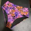 Women V Cut Full Coverage Bikini Bottom - High Waist Swim Bathing Suit Bottoms Cross V Front Swimsuit L