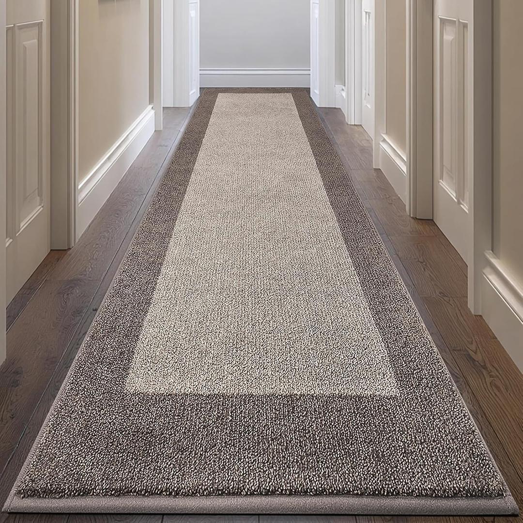 Machine Washable Runner Rug 32" x 144", Non Slip Kitchen Rug for Floor, Absorbent Entrance Rug for Hallway, Bedroom, Living Room, (Roll Packing)