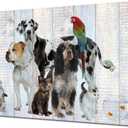 Artsbay Dog Wall Art Animal Painting Pictures Cat Wall Decor for Living Room 24x36inches
