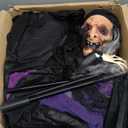 Halloween 6FT Hanging Witch Decorations Outdoor Sound & Touch Activated Talking Halloween Decorations for Front Yard Porch Patio Lawn Garden Trees Party Dcor and Holiday