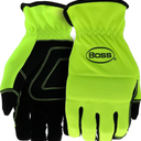 BOSS Men's Task 2-Pack High Performance Synthetic Leather Palm Work Gloves, High Dexterity, Knuckle Padding, Comfort, Abrasion Resistant, Yellow, Large, (B52021-L3P)