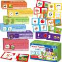202PCS Puzzles for Toddlers 2-4,Match Games for Toddlers 3-5,Alphabet,Numbers, Animals,ABC Learning Preschool Toddler Learning Activities Educational Toys Game Boy Girl Classroom Must Haves