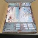 Framed Open Window Beach Canvas Wall Art Coastal Wall Decor Picture White Flowers and Butterflies Painting Artwork Fake Window Wall Art Horizontal Nature Landscape Seaside Summer Print for Home Decoration (B, 8x12inch(20x30cm), Framed)