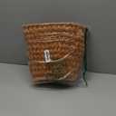 GRANNY SAYS Wicker Trash Can, Bathroom Trash Can with Handles, Wicker Waste Basket for Bathroom, Waste Basket for Bedroom, Decorative Boho Trash Can, 19 Liters/5 Gallons, 1-Pack Caramel Orange