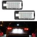 AUTOXBERT LED License Plate Lights Tag Lamp Replacement for Audi A3 A4 A6 A8 S3 S4 S6 S8 Q7 RS4 RS6, 2 Packs Set, No Error&6000K White