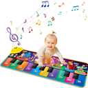 Kids Musical Piano Mats with 25 Music Sounds,Musical Toys Baby Floor Piano Keyboard Mat Carpet Animal Blanket Touch Playmat Early Education Toys for 1 2 3 4 5 6+ Year Girls Boys Toddlers