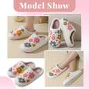 Women Men Plush Strawberry Slippers Cute Fuzzy Slippers Non-Skid Winter Warm Cozy House Indoor Outdoor Shoes (Beige)