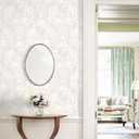 Ismoon Floral Peel and Stick Wallpaper Vintage Beige Contact Paper Boho Watercolor Damask Wall Paper Textured Removable Self Adhesive Vinyl Wallpaper for Cabinet Bedroom Wall Decor, 17.3 in X 6.5 ft