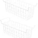 Chest Freezer Baskets 20.5 Inch, Chest Freezer Organizer Bins Metal Wire Storage Baskets with Hanging Handles for Deep Freezer, Set of 2